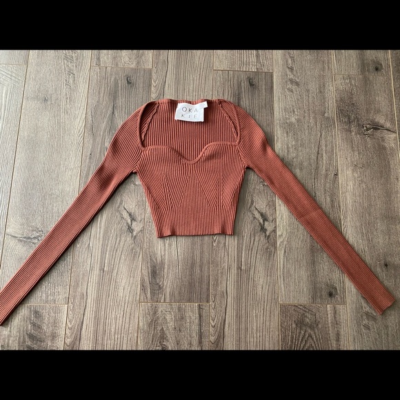 Okakie Heavy Sweet-Heart Sweater Top - Picture 3 of 6